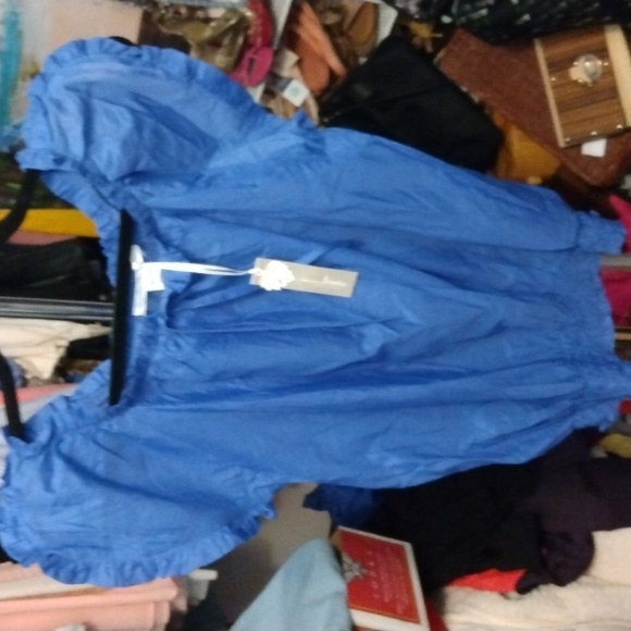 Trinity women's 100% organic cotton blue top Sz small new - Picture 3 of 17